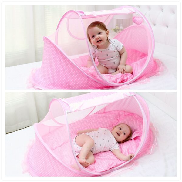 Mosquito Net for Cot Portable, Foldable Baby Bedding Crib Netting and Newborn Sleeping Tent - Image 6