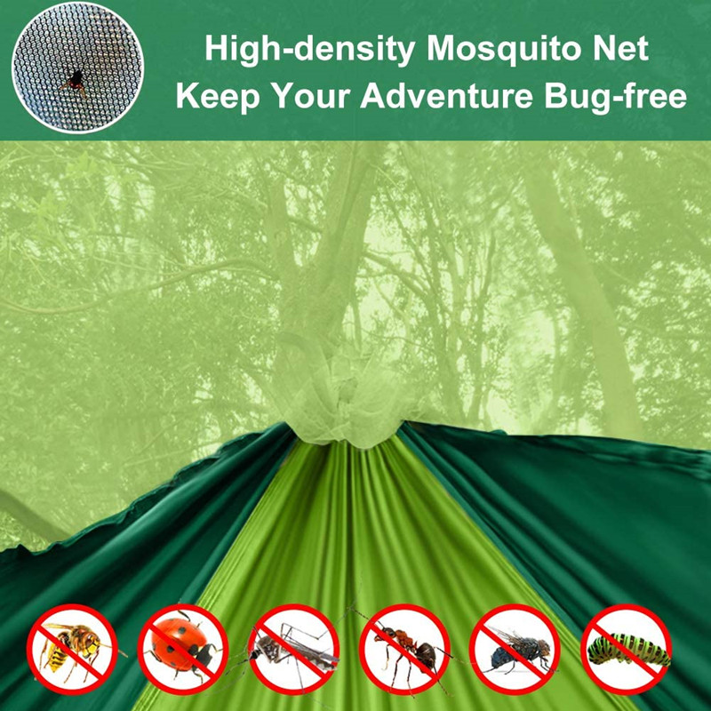 Camping Hammock with Mosquito Net and Waterproof Rain Fly Tarp: Lightweight and Portable 210T Nylon Hammock Canopy