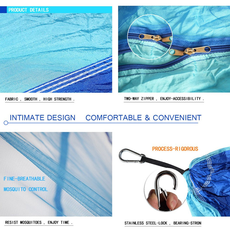 Camping Hammock with Mosquito Net and Waterproof Rain Fly Tarp: Lightweight and Portable 210T Nylon Hammock Canopy