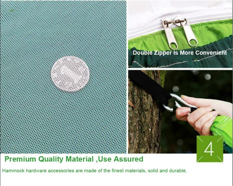 Camping Hammock with Mosquito Net and Waterproof Rain Fly Tarp: Lightweight and Portable 210T Nylon Hammock Canopy