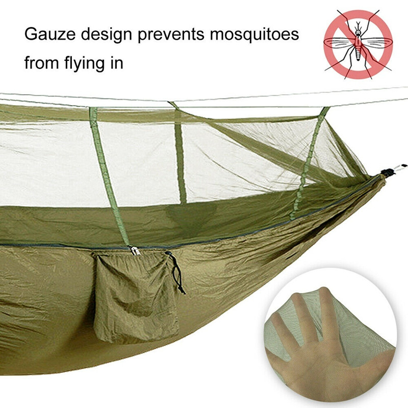 Camping Hammock with Mosquito Net and Waterproof Rain Fly Tarp: Lightweight and Portable 210T Nylon Hammock Canopy