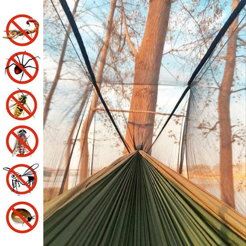 Camping Hammock with Mosquito Net and Waterproof Rain Fly Tarp: Lightweight and Portable 210T Nylon Hammock Canopy - Image 4