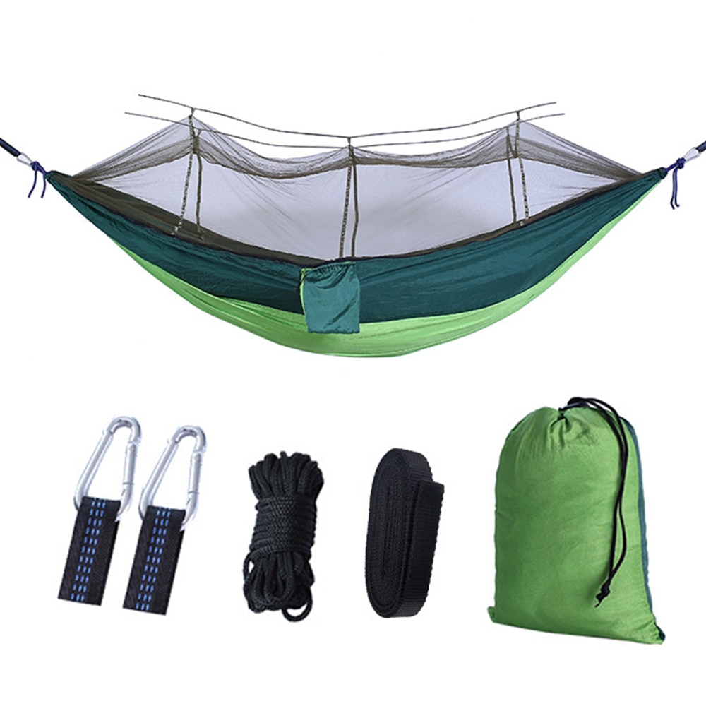 Camping Hammock with Mosquito Net Ultralight Outdoor Sleeping Solution for 1-2 People (260x140cm)