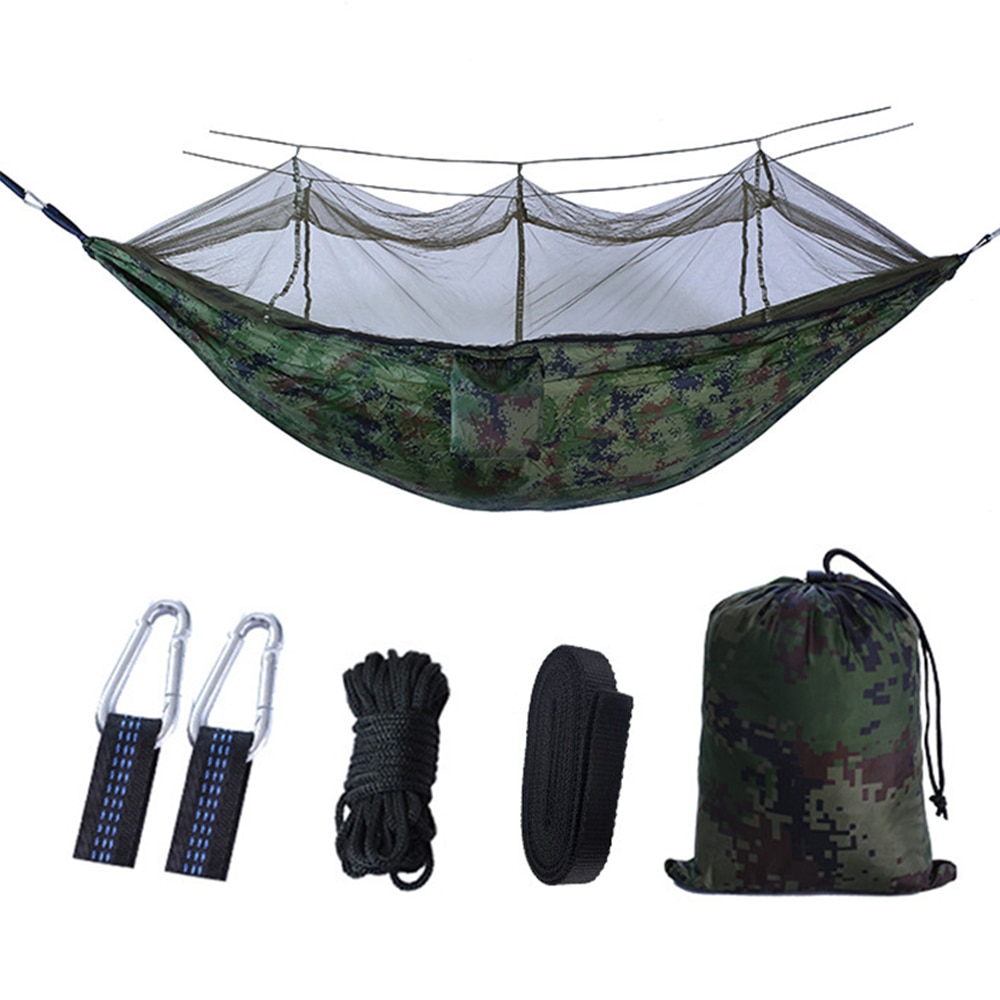 Camping Hammock with Mosquito Net Ultralight Outdoor Sleeping Solution for 1-2 People (260x140cm)