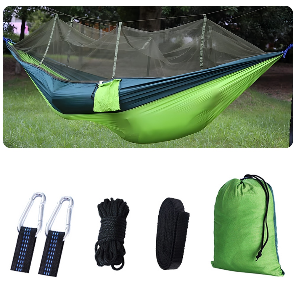 Camping Hammock with Mosquito Net Ultralight Outdoor Sleeping Solution for 1-2 People (260x140cm)