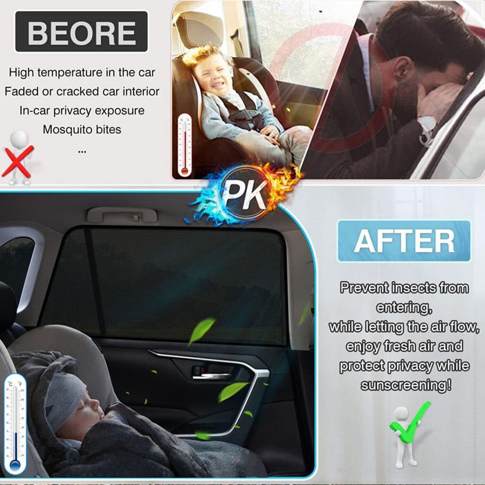 Car Tailgate Mosquito Net Magnetic Mount Sunshade Screen for Trunk Ventilation, Ideal for SUVs and MPVs in Summer Anti-Mosquito Protection
