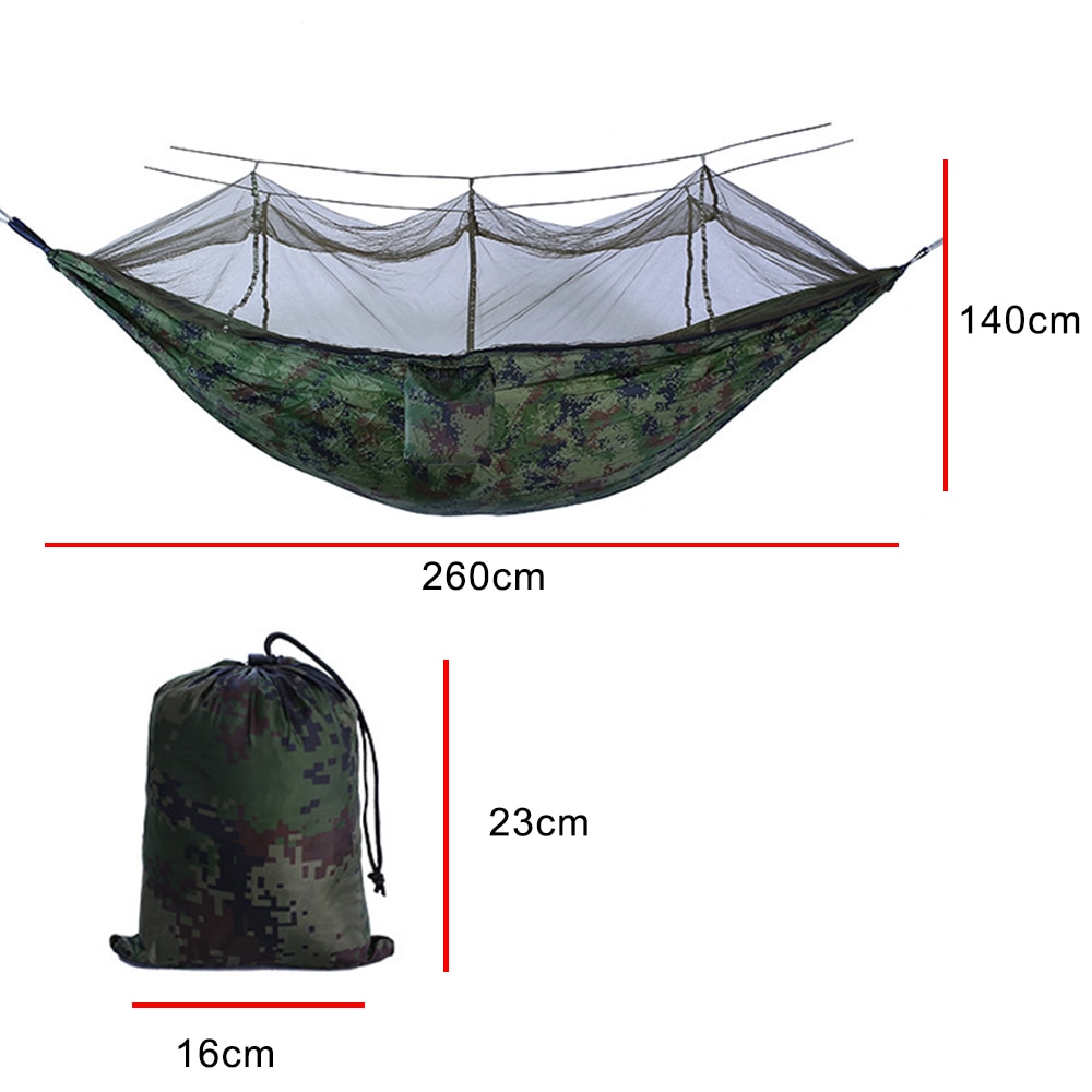 Camping Hammock with Mosquito Net Ultralight Outdoor Sleeping Solution for 1-2 People (260x140cm)