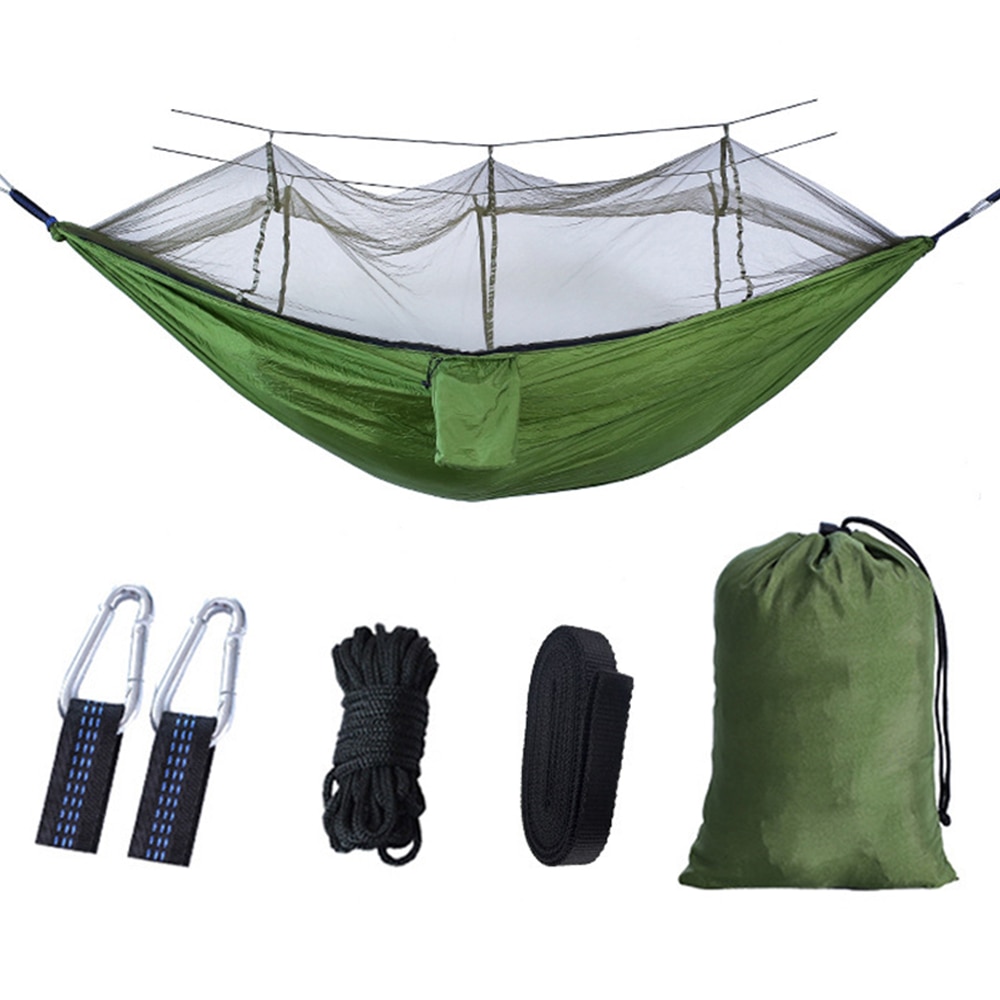 Camping Hammock with Mosquito Net Ultralight Outdoor Sleeping Solution for 1-2 People (260x140cm)