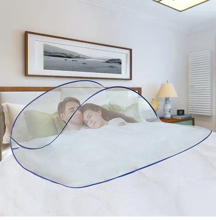 Convenient Free Standing Mosquito Net Foldable Double Couple Bed Net for a Mosquito-Free Summer Sleeping Experience at Home or During Travel