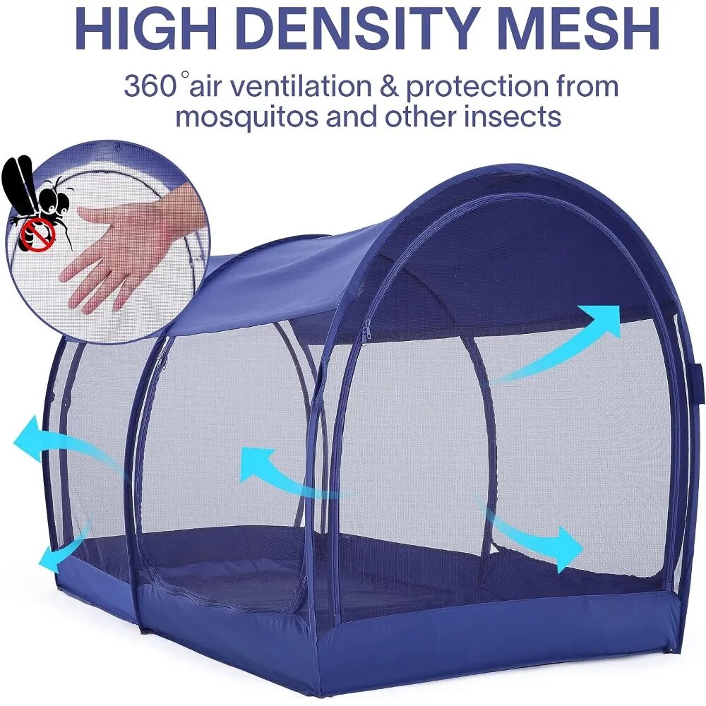 Twin Size Free Standing Mosquito Net Bed Canopy Portable Privacy Tent with Breathable Fabric and Easy Pop-Up Frame for Indoor Use