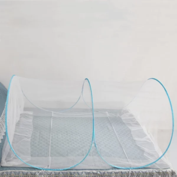 Portable Bottomless Mosquito Net for Cot - Foldable Anti-Mosquito Camping Mesh Tent for Double and Single Beds - Adjustable Size - Image 5
