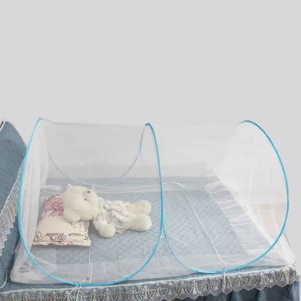 Portable Bottomless Mosquito Net for Cot - Foldable Anti-Mosquito Camping Mesh Tent for Double and Single Beds - Adjustable Size - Image 6