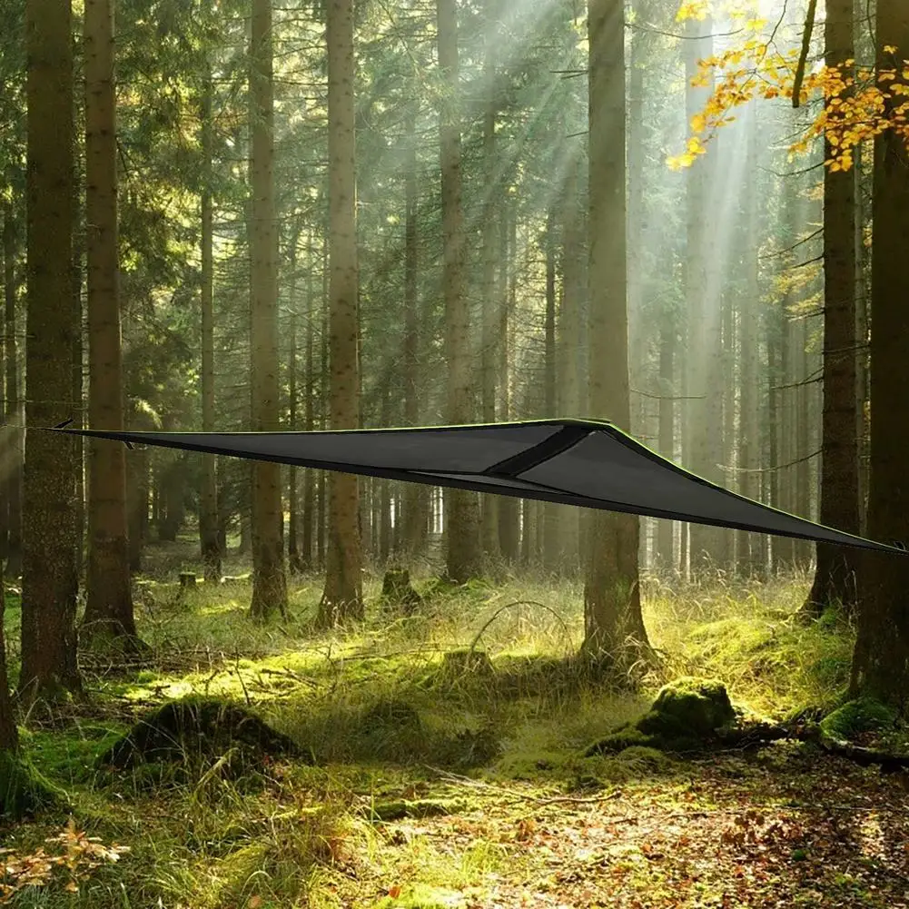 Outdoor Triangle Hammock - Giant Aerial Camping Swing Bed for Travel, Sleeping, and Relaxation - Multi-Person Nylon Rope Garden Hammock for Camping Adventures