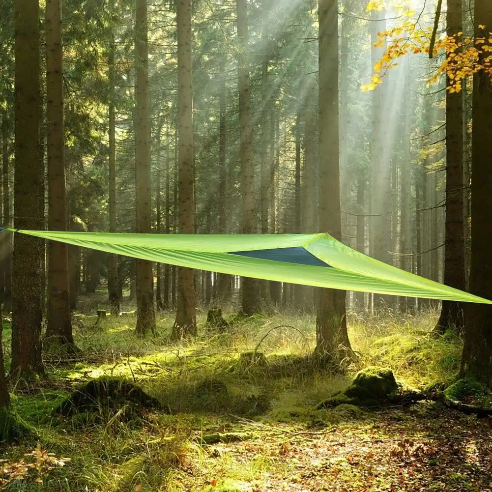 Outdoor Triangle Hammock - Giant Aerial Camping Swing Bed for Travel, Sleeping, and Relaxation - Multi-Person Nylon Rope Garden Hammock for Camping Adventures