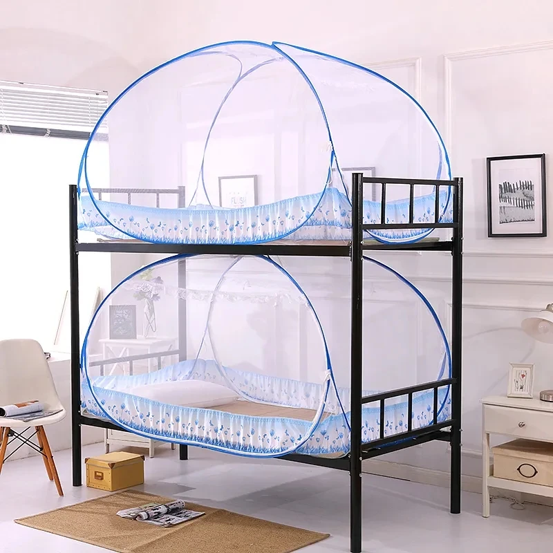 Home Large Space Mosquito Net - Mongolian Yurt Design, Encrypt Net for Student Dormitory Upper/Lower Bunk, Free Install - FREE STANDING MOSQUITO NET - Image 5