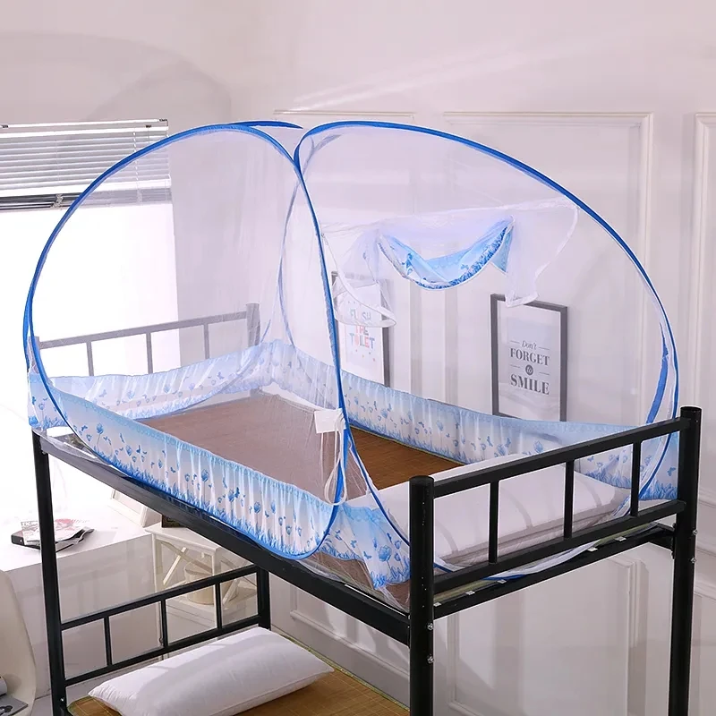Home Large Space Mosquito Net - Mongolian Yurt Design, Encrypt Net for Student Dormitory Upper/Lower Bunk, Free Install - FREE STANDING MOSQUITO NET - Image 6