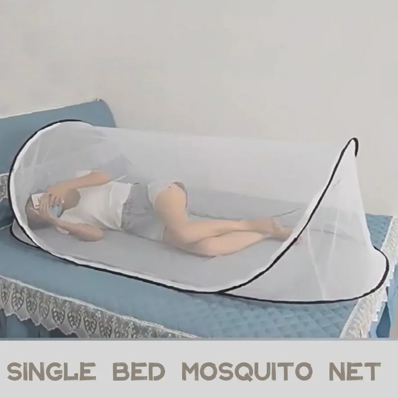 Camping Tent Mosquito Net - Folding Portable Student Dormitories and Children Insect Net for Single Bed Full Cover - MOSQUITO NET FOR COT - Image 2