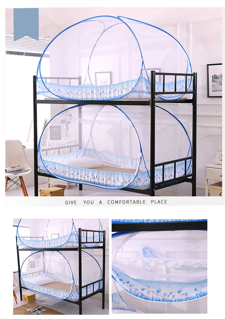 Home Large Space Mosquito Net - Mongolian Yurt Design, Encrypt Net for Student Dormitory Upper/Lower Bunk, Free Install - FREE STANDING MOSQUITO NET