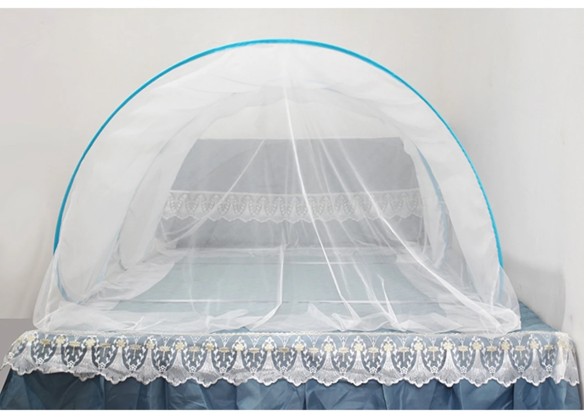 Portable Bottomless Mosquito Net for Cot - Foldable Anti-Mosquito Camping Mesh Tent for Double and Single Beds - Adjustable Size