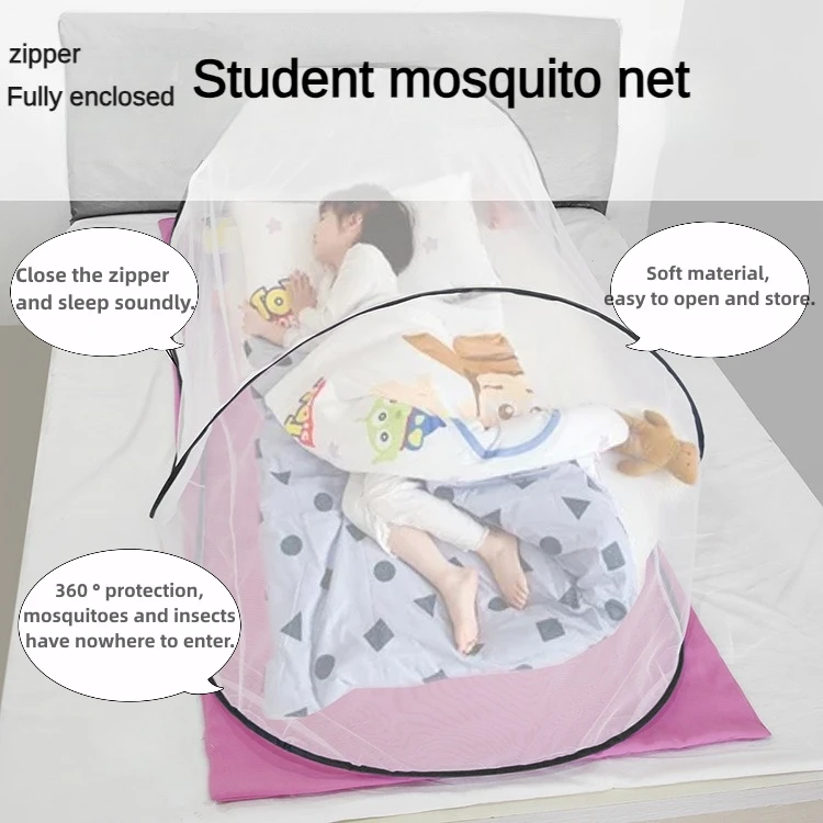 Camping Tent Mosquito Net - Folding Portable Student Dormitories and Children Insect Net for Single Bed Full Cover - MOSQUITO NET FOR COT