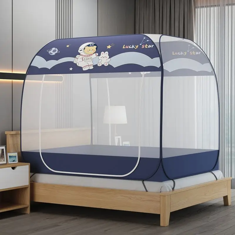 New Foldable Yurt Mosquito Net - Double Door, Home Install-Free, Encrypt Net Yarn, Portable Full Bottom Outdoor Tent - FREE STANDING MOSQUITO NET