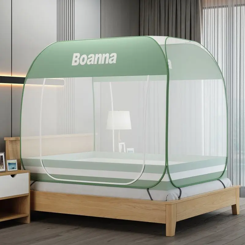 New Foldable Yurt Mosquito Net - Double Door, Home Install-Free, Encrypt Net Yarn, Portable Full Bottom Outdoor Tent - FREE STANDING MOSQUITO NET