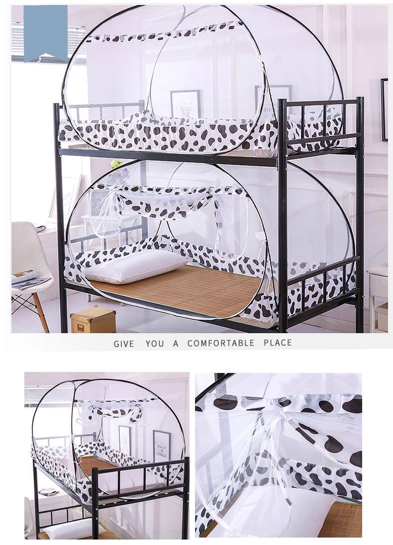 Home Large Space Mosquito Net - Mongolian Yurt Design, Encrypt Net for Student Dormitory Upper/Lower Bunk, Free Install - FREE STANDING MOSQUITO NET