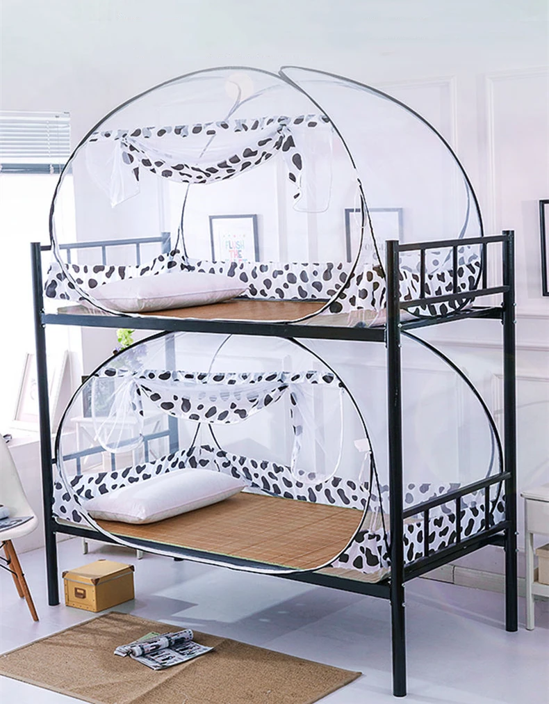 Home Large Space Mosquito Net - Mongolian Yurt Design, Encrypt Net for Student Dormitory Upper/Lower Bunk, Free Install - FREE STANDING MOSQUITO NET