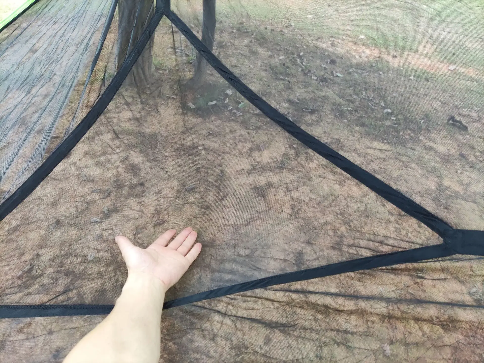 Convenient Outdoor Camping Sleep Hammock - Portable Hanging Bed for Multi Person Aerial Relaxation - 4Mx4Mx4M Triangle Hammock for Ultimate Portability