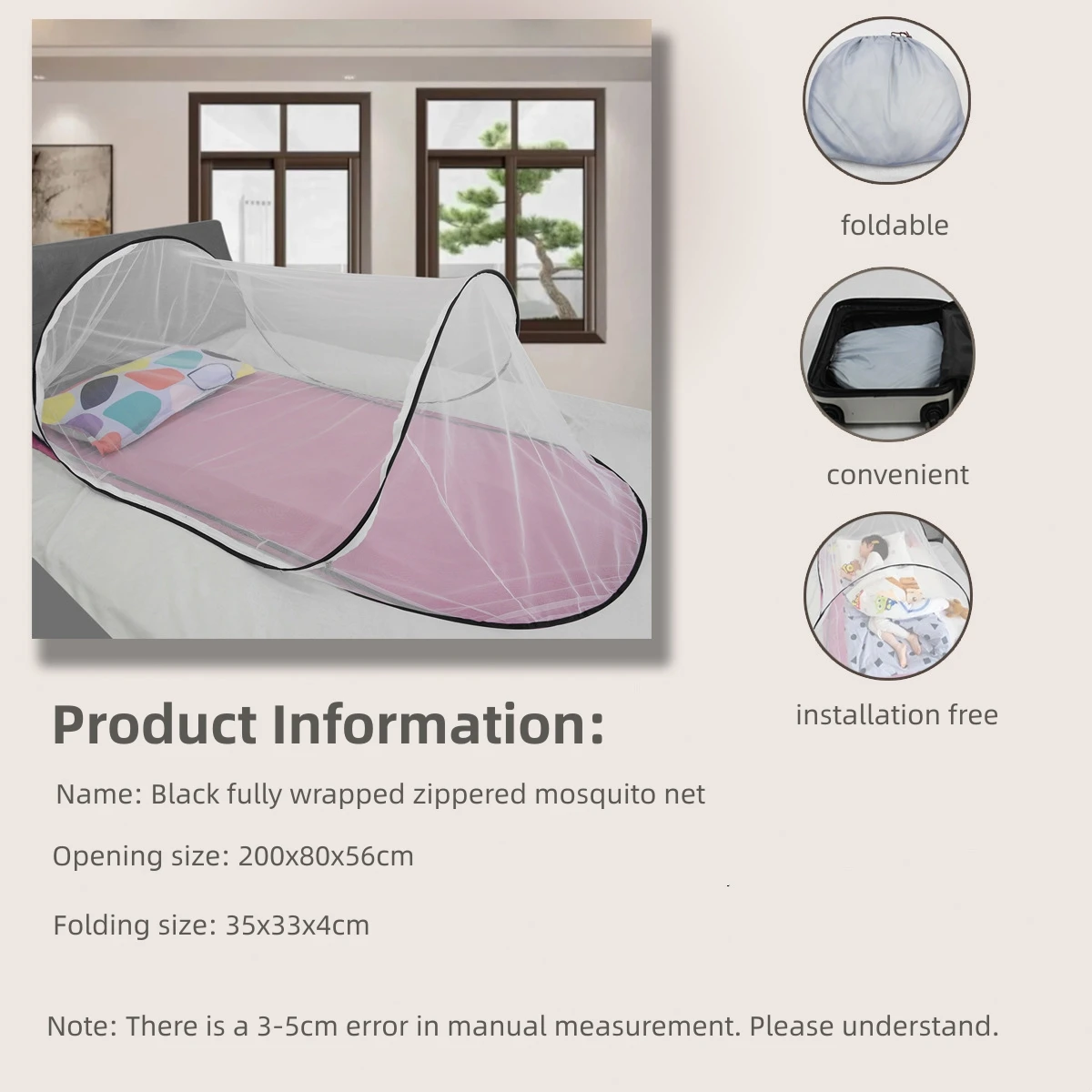 Camping Tent Mosquito Net - Folding Portable Student Dormitories and Children Insect Net for Single Bed Full Cover - MOSQUITO NET FOR COT