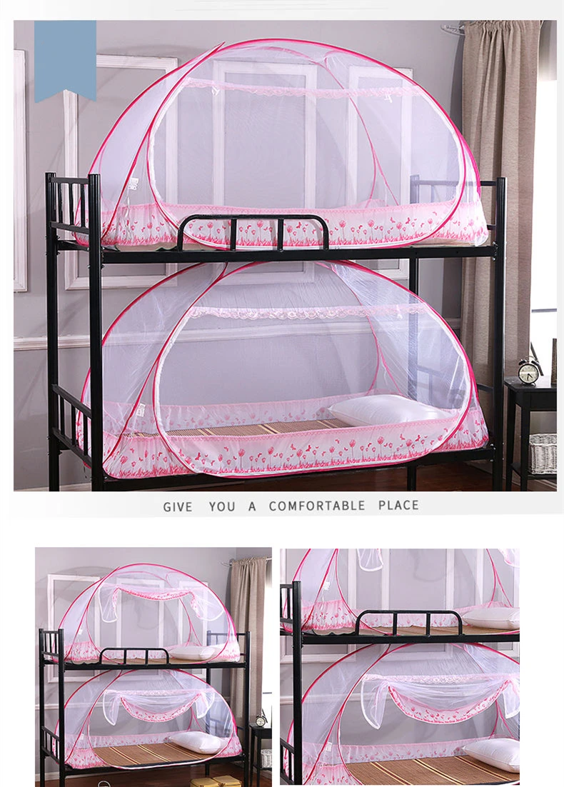 Home Large Space Mosquito Net - Mongolian Yurt Design, Encrypt Net for Student Dormitory Upper/Lower Bunk, Free Install - FREE STANDING MOSQUITO NET